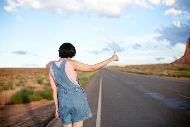 Hitchhiker road to Monument Valley