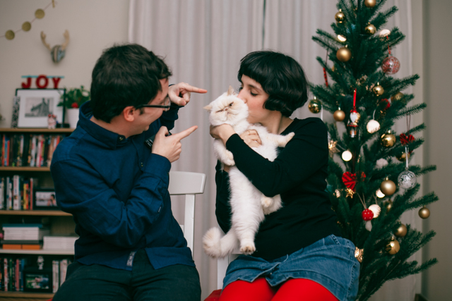 Christmas card bloopers - The cat, you and us