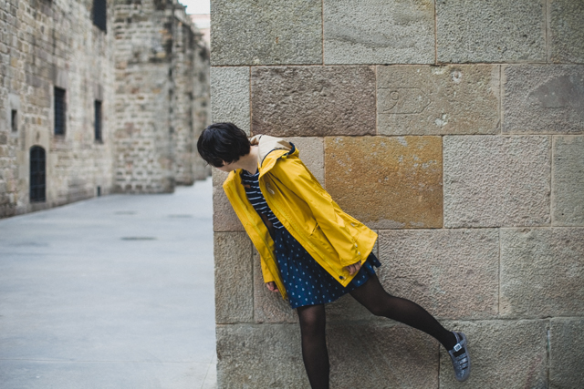 Yellow raincoat outfit - The cat, you and us