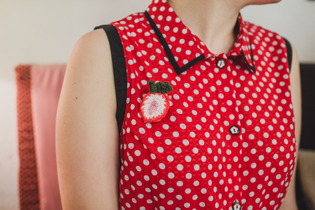 strawberry brooch