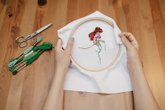 Little Mermaid cross stitch - The cat, you and us