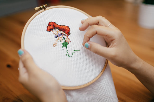 Little Mermaid cross stitch - The cat, you and us