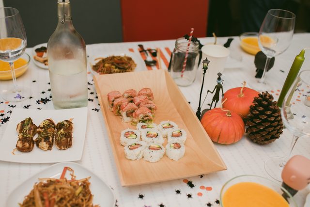 Halloween party table - The cat, you and us