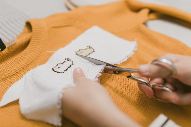 Pusheen cross-stitch DIY for a sweater - The cat, you and us