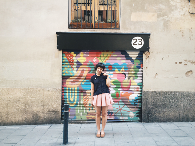 Colorful murals in Gracia - The cat, you and us