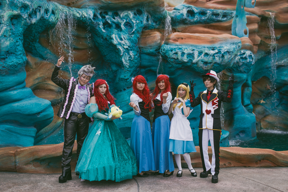 Tokyo DisneySea Mermaid Lagoon people dressed up - The cat, you and us