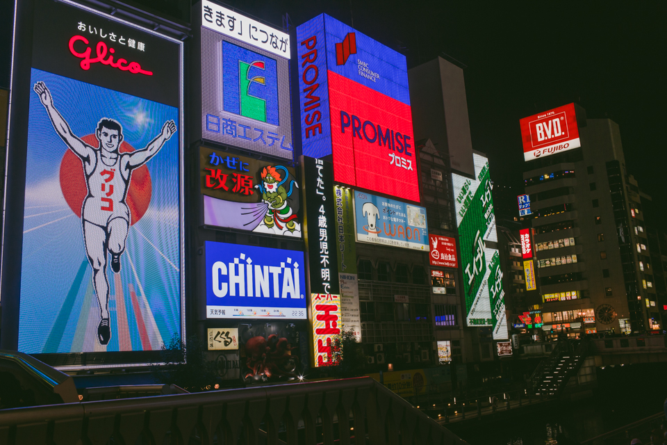 Dotonbori at night - The cat, you and us