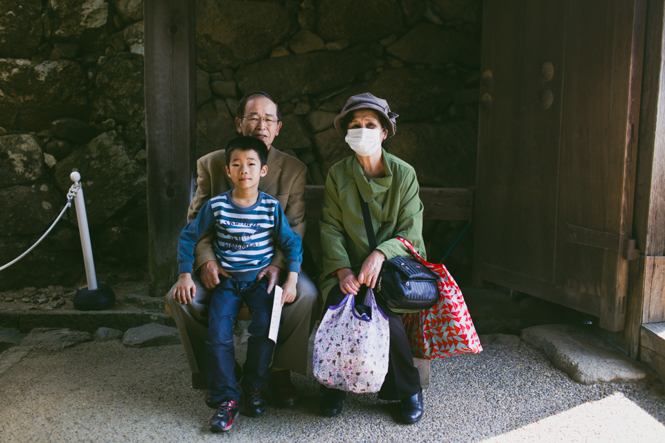 Himeji Castle family - The cat, you and us