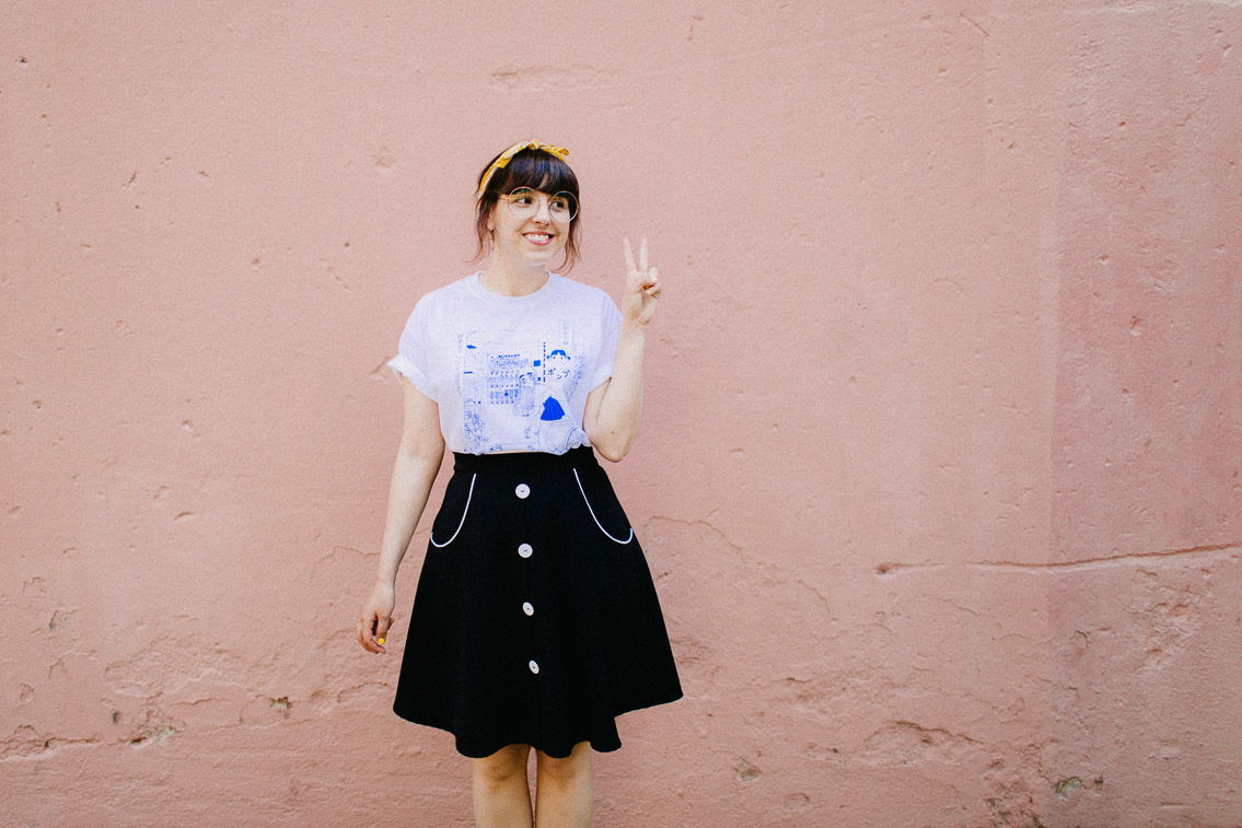 Japanese vending machine t-shirt outfit - The cat, you and us