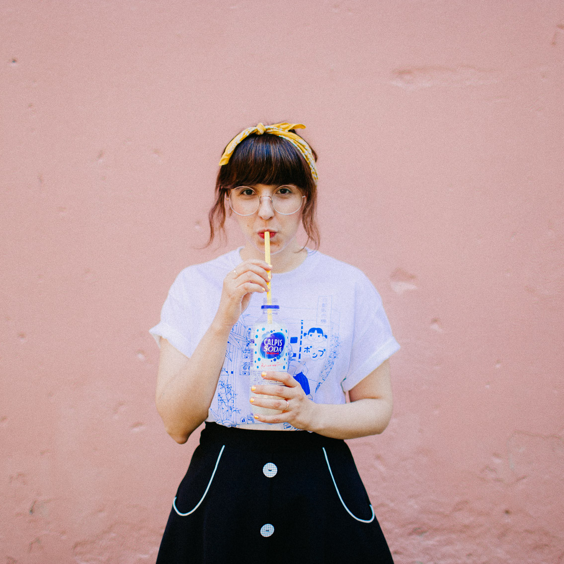 Japanese vending machine t-shirt outfit - The cat, you and us