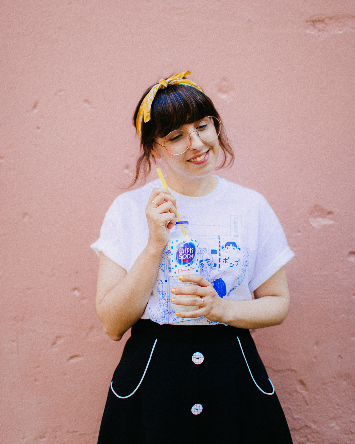 Japanese vending machine t-shirt outfit - The cat, you and us