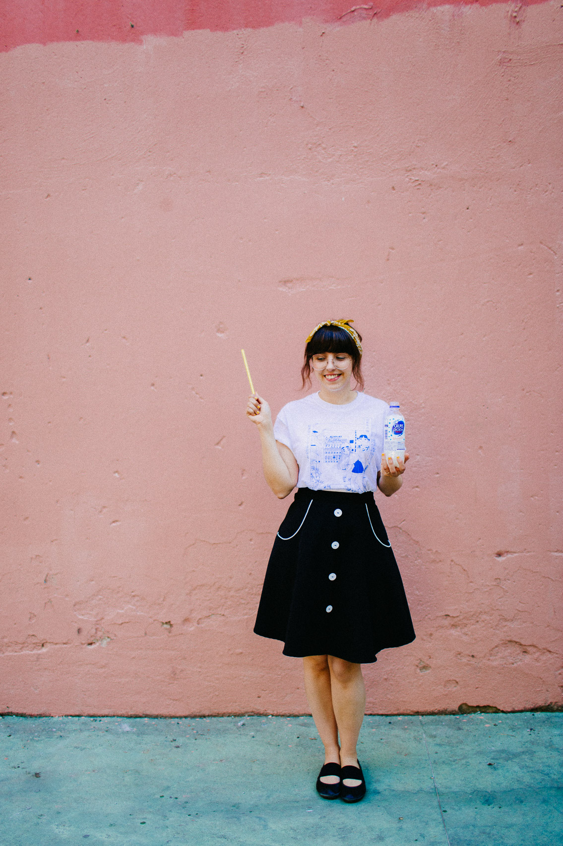 Japanese vending machine t-shirt outfit - The cat, you and us