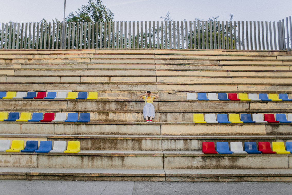 Birthday colorful chairs stadium Barcelona - The cat, you and us