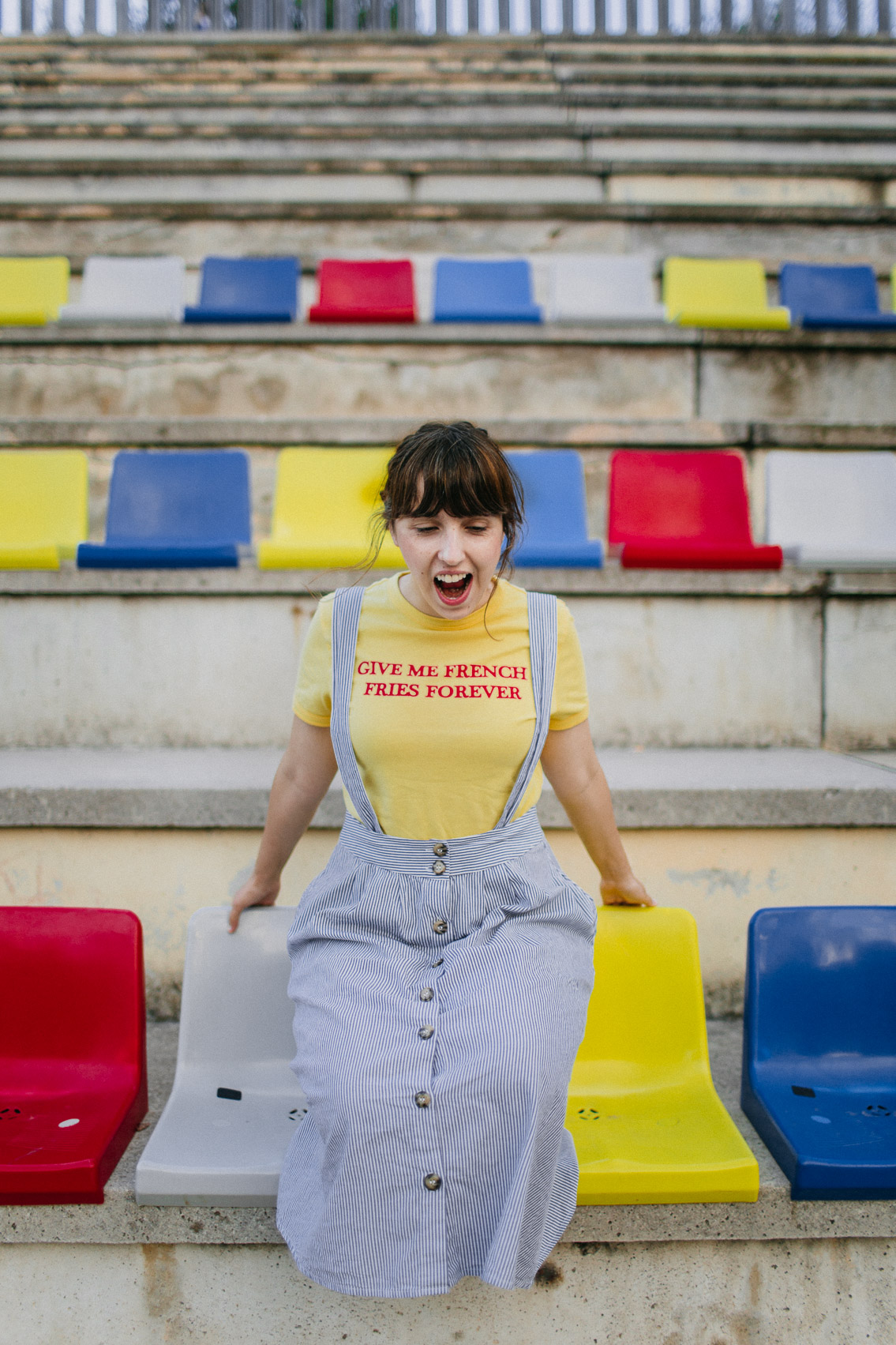 Birthday colorful chairs stadium Barcelona - The cat, you and us