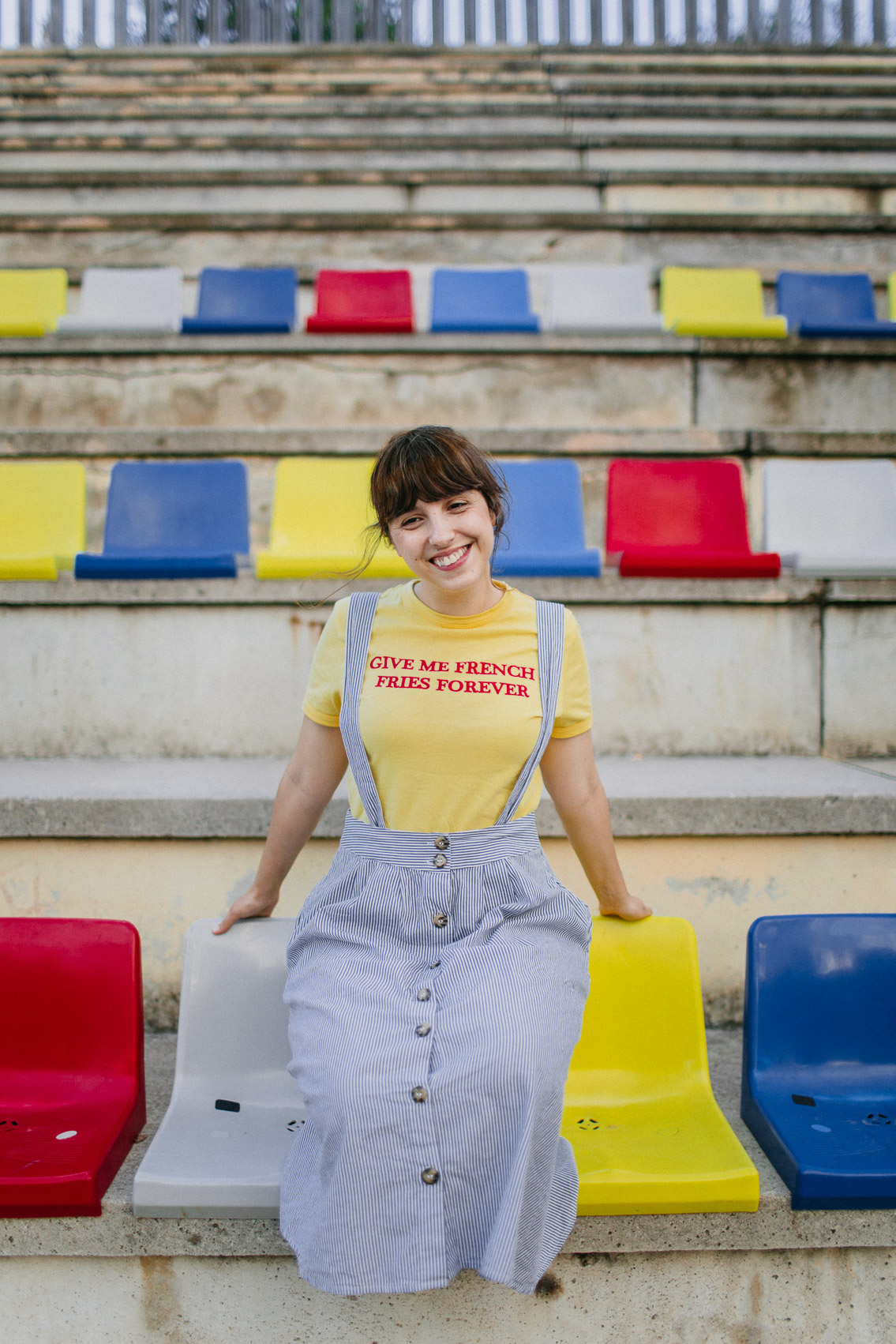 Birthday colorful chairs stadium Barcelona - The cat, you and us