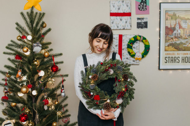 Christmas home: our super easy DIY wreath - The cat, you and us