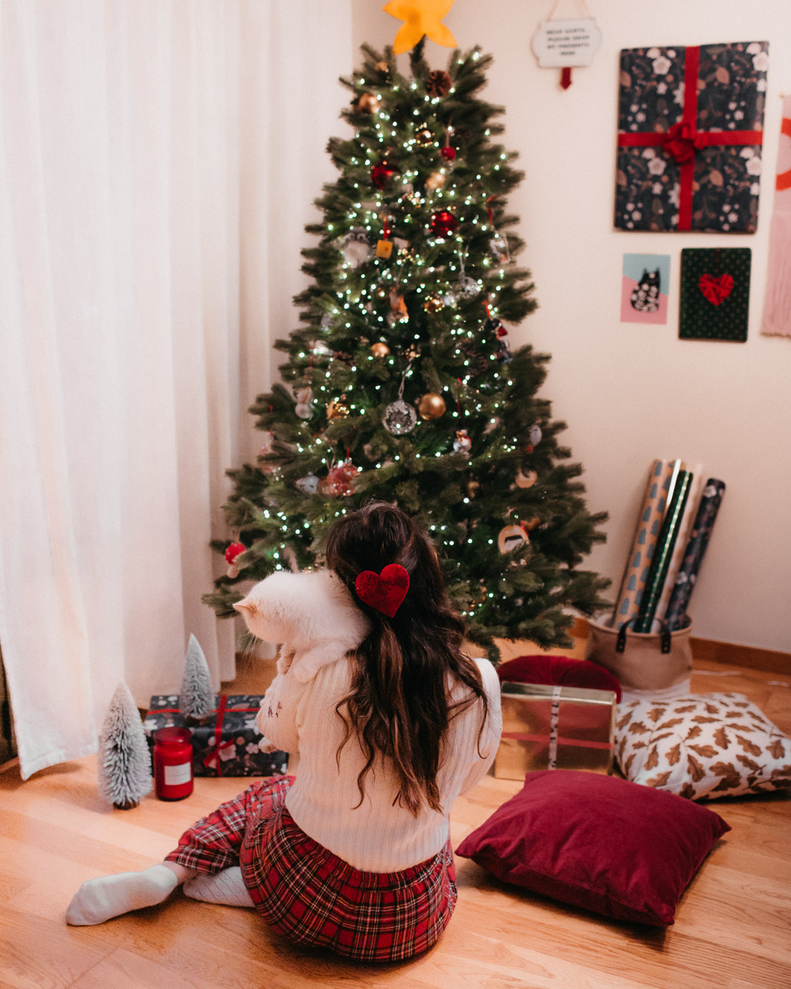 Christmas 2020 decorations, classical red, green and gold colors