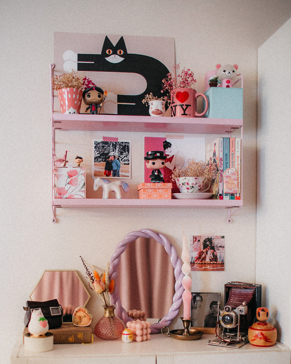 Pink curtains, pastel home - The cat, you and us